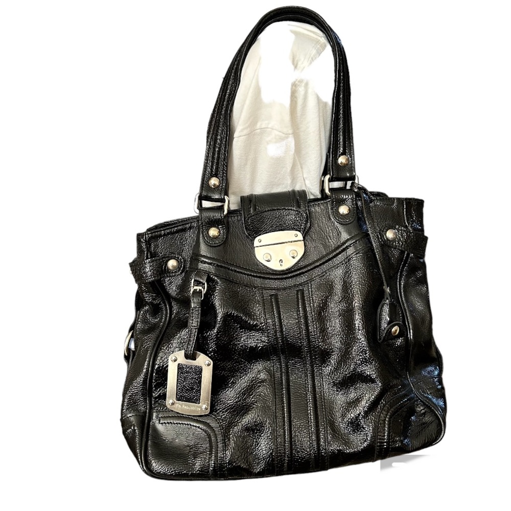 VIA REPUBBLICA black patent leather bag, made in Italy
